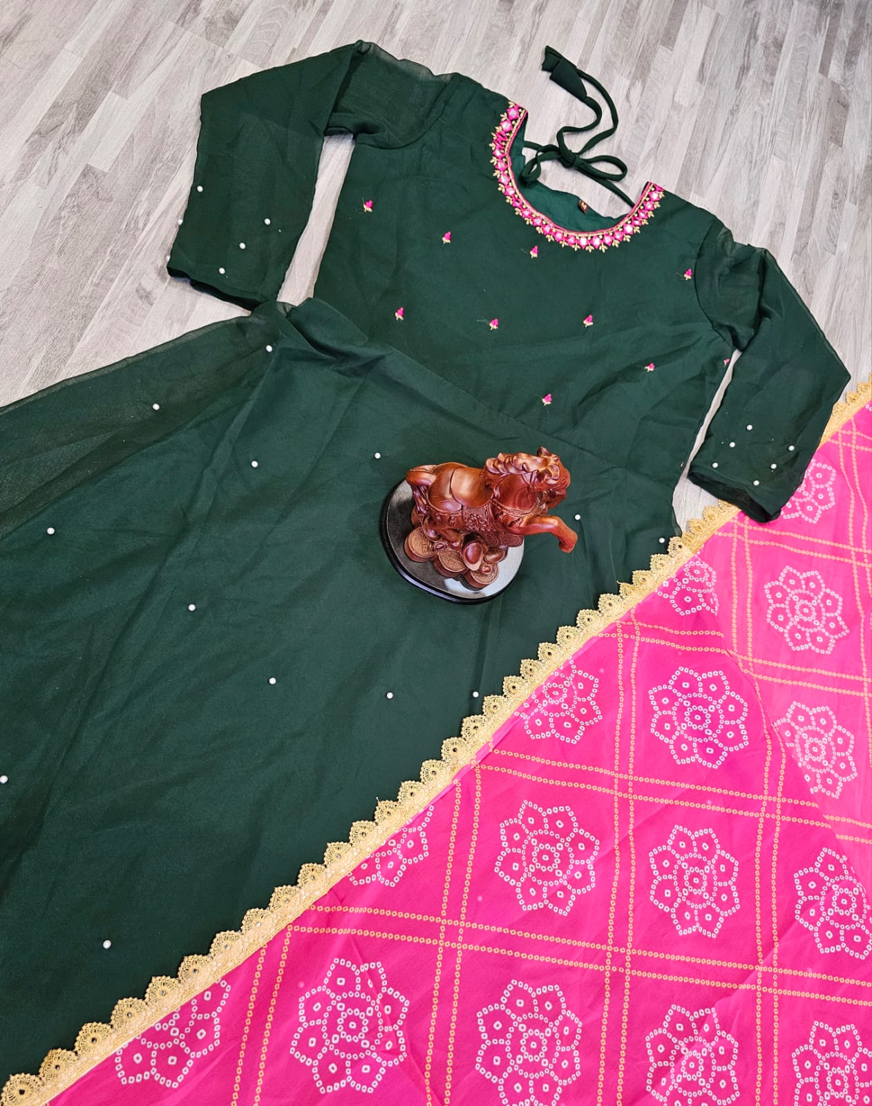 Brinjal By Krishi Georgette Dupatta With Anarkali Kurtis Catalog